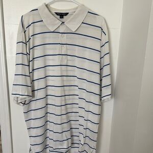 Ralph Lauren Men's Polo Golf White and Blue Striped Shirt